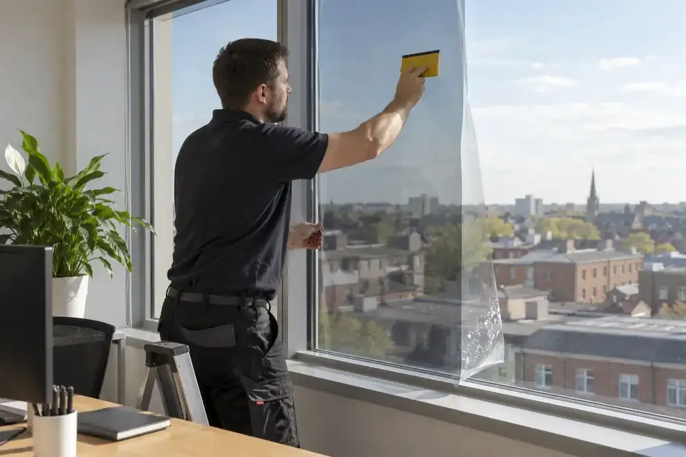 Patio Door Safety Film installation